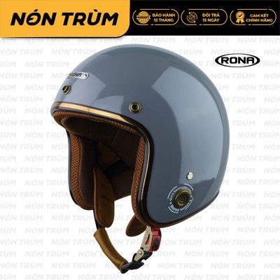 Mũ bảo hiểm 3/4 RONA màu xám ximang bóng chính hãng, bảo hành 12 tháng, freeship toàn quốc
