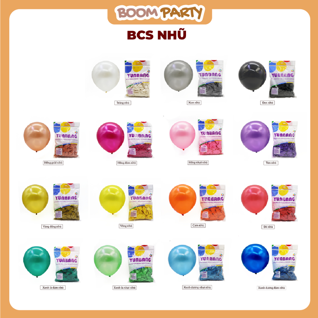Bóng Bay 50 - 100 Quả Nhũ Trang Trí Sinh Nhật, Bong Bóng Trang Trí Phòng Cưới, Sự Kiện, Bóng 2.2g