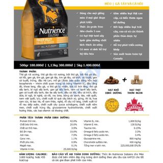 Hạt Cho Mèo Nutrience SubZero (Nhập khẩu Canada)