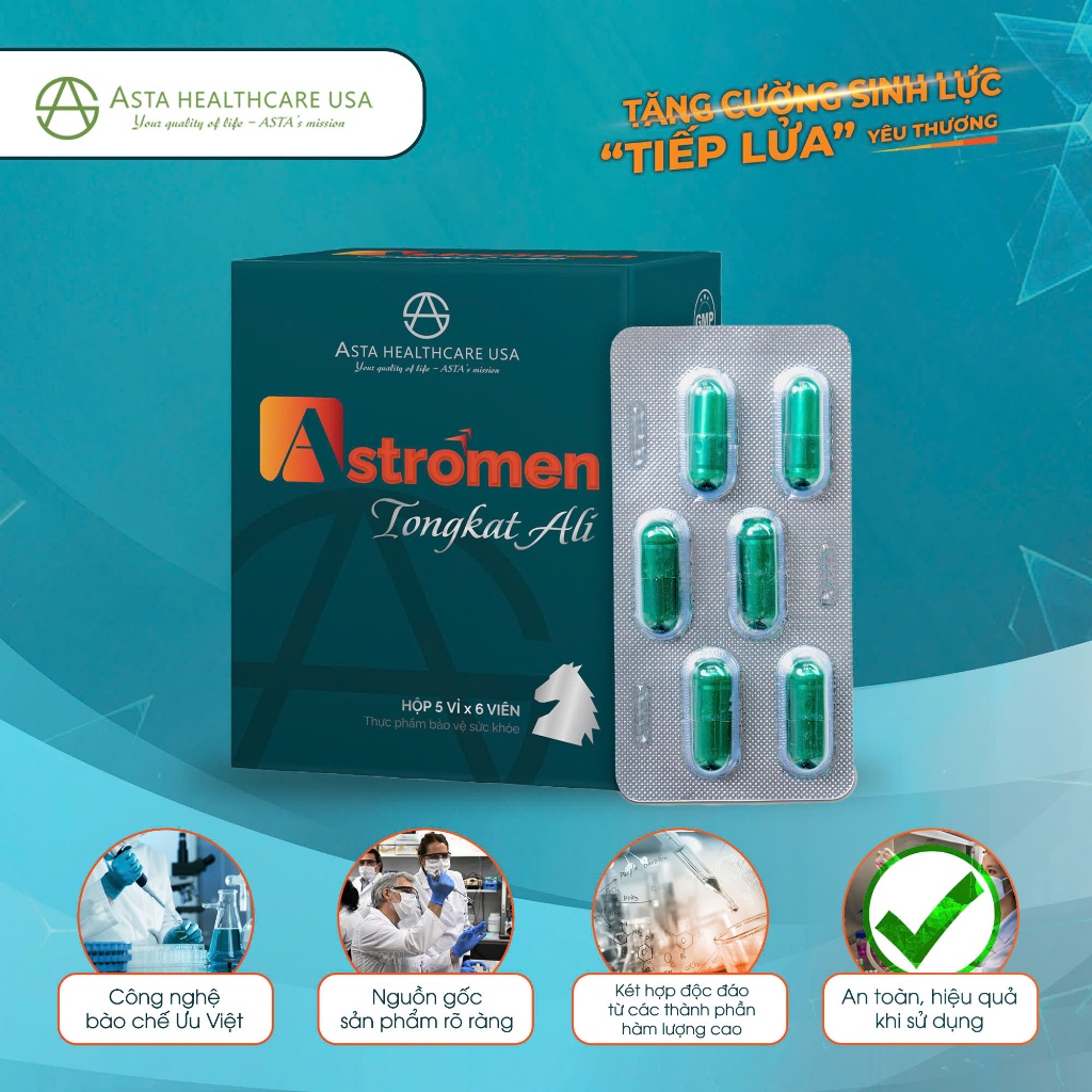 Viên uống tăng cường sinh lực nam giới Astromen giúp cải thiện tình trạng sinh lý phái mạnh