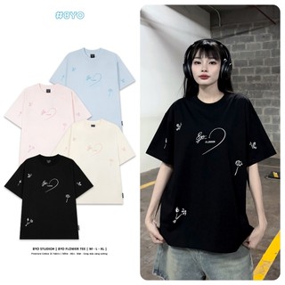 Áo Thun Thêu 8YO FLOWER Tee Cotton Mềm Mịn Mát - Áo Phông Local Brand Unisex Nam Nữ Form Rộng