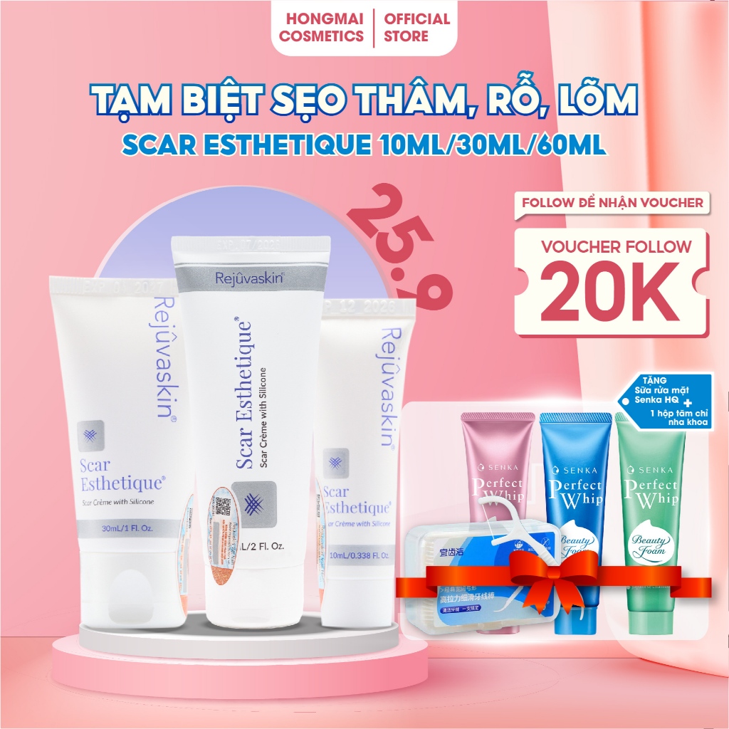Kem làm mờ Sẹo Thâm/ Lấp đầy Sẹo Rỗ, Sẹo Lõm Scar Esthetique 10ml/30ml/60ml của Rejuvaskin