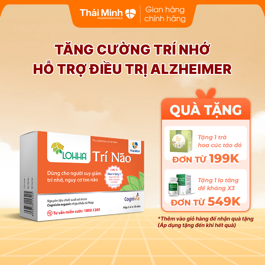 [Chính Hãng] LOHHA Trí Não Thái Minh – Dành Cho Người Bị Mất Ngủ, Hay Quên Và Suy Giảm Trí Nhớ - Hộp 30 viên