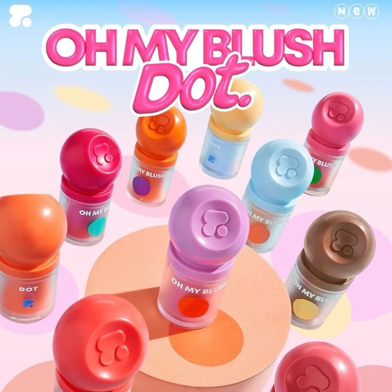 Má Hồng Tình Yêu 2P Original Oh my Blush Dot Chất Kem Phù Hợp Với Mọi Tone Da (Tặng Kèm Bông Mút)
