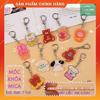 SỈ móc khóa MIKA,móc treo balo túi xách,Móc treo chìa khóa hình GẤU KT 3-5cm dày 3mm nhựa acrylic-3 miền food vina