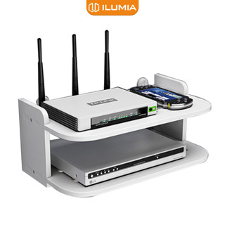 Kệ wifi mini treo tường chất liệu gỗ nhựa composite thương hiệu ILUMIA - IG407