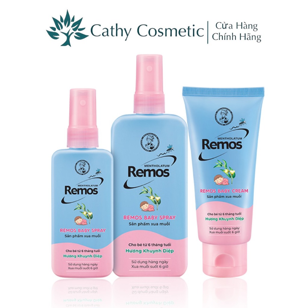 (New) Xịt chống muỗi cho bé từ 6 tháng tuổi Remos baby hương Khuynh Diệp 70g