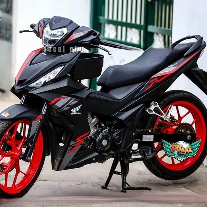 Tem rời Winner V1 RS 150 đen chỉ đỏ xám  (P) -1