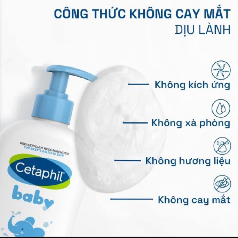 Sữa tắm gội 2 trong 1 Cetaphil Baby Gentle Wash & Shampoo 400ml