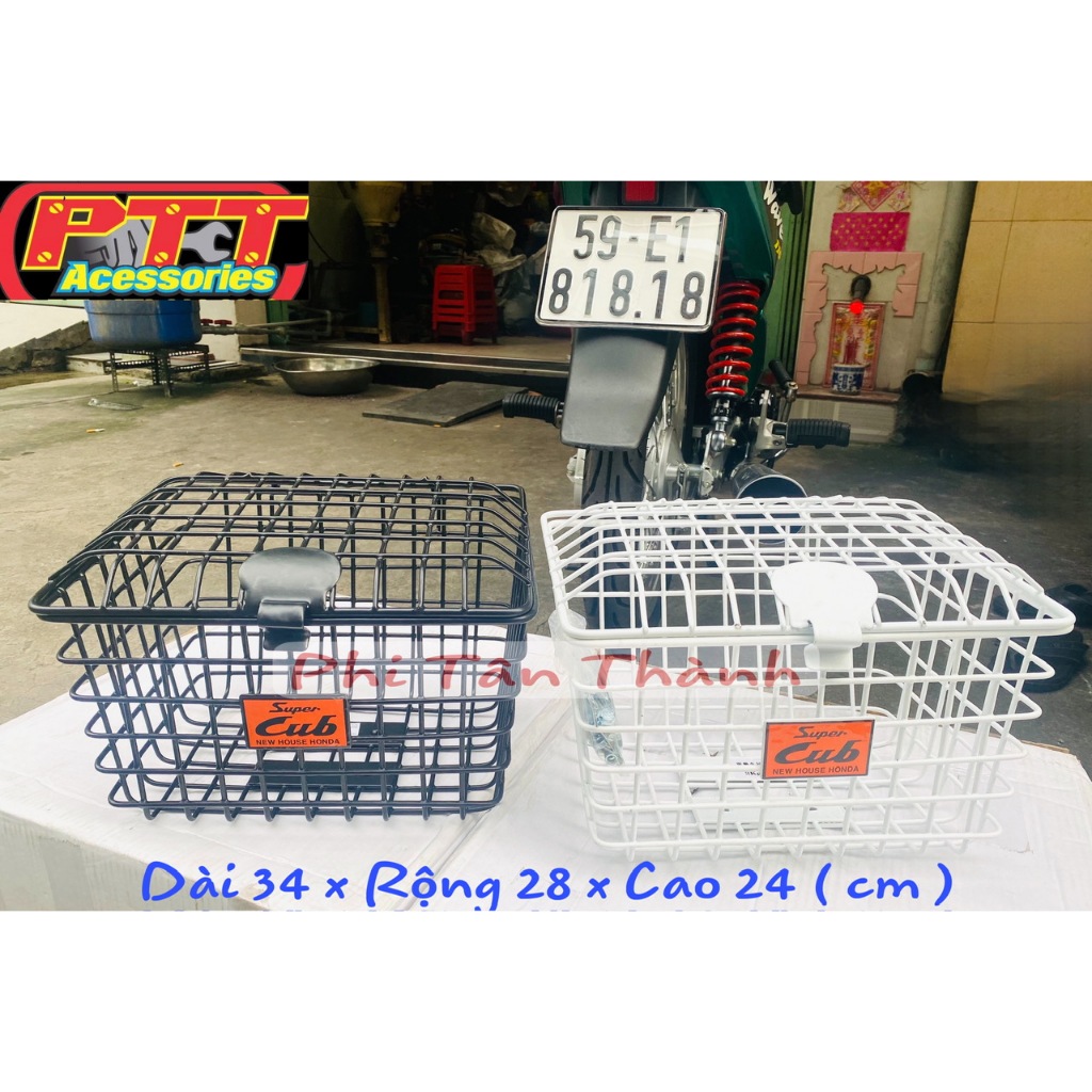 RỔ TRƯỚC XE CUB CÓ NẮP ( ĐẶC BIỆT ) - SIZE TO ( VUI LÒNG XEM KÍCH THƯỚC TRONG HÌNH )