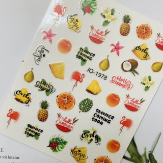sticker hoa, quả, trái tim- sticker nail dán móng