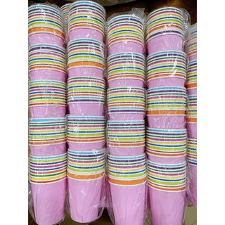 Set 10 cốc giấy làm thủ công đủ màu