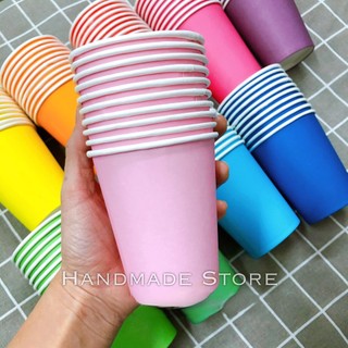 Set 10 cốc giấy làm thủ công đủ màu
