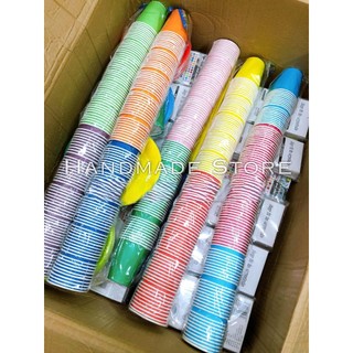 Set 10 cốc giấy làm thủ công đủ màu