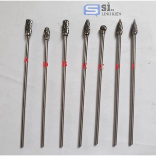 mũi mài khắc kim loại tổng hợp trục 3mm siêu dài 10cm - mũi khắc gỗ loại dài - mũi doa dài