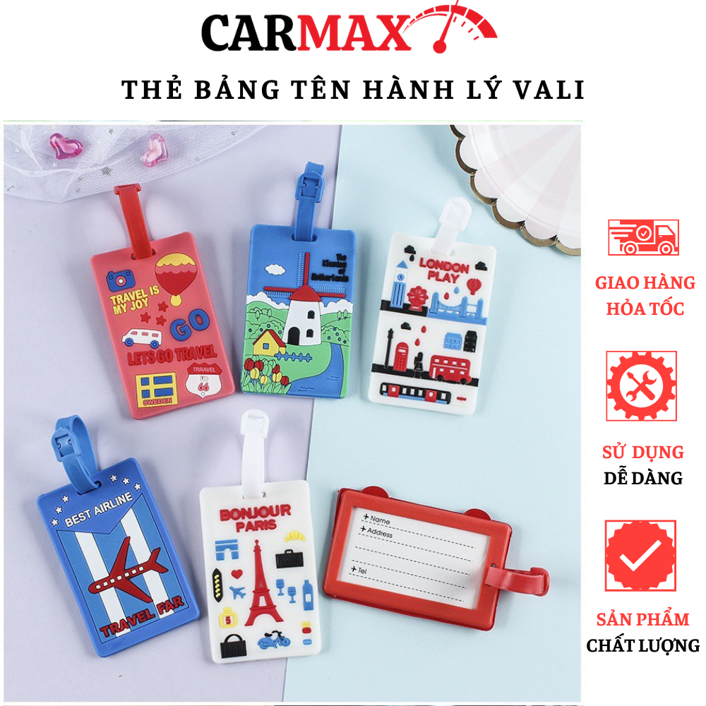 Thẻ hàng lý name tag treo vali ba lô hành lý du lịch CarMax