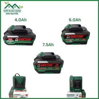 Pin Dekton M21 2.5a,4a,6a,7.5a Gen 3 plus, Sạc Dekton m21,màu xanh