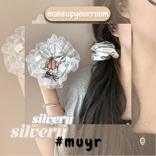  Dây Buộc Tóc Scrunchies Tròn Bạc Size Lớn Phối Ren Nữ Tính makeupyourroom l