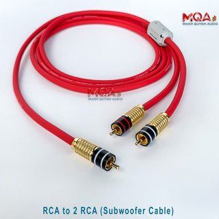 (SUBWOOFER Cable) Dây Âm Thanh RCA to 2 RCA Cho Loa Sub Siêu Trầm, Chất Lượng Cao, Lõi Đồng, Lớp Bạc & Ferit Chống Nhiễu