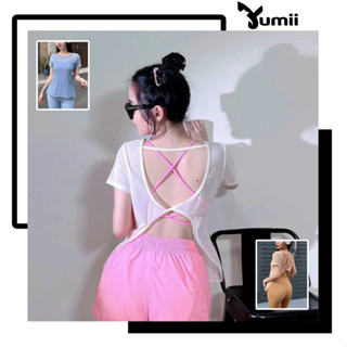  Áo Tanktop Thể Thao Tập Gym Chạy Bộ Nữ Yumiisportswear Tay Ngắn Hở Lưng Form Rộng Vải Lưới Mè Thoáng Khí Nhanh Khô 