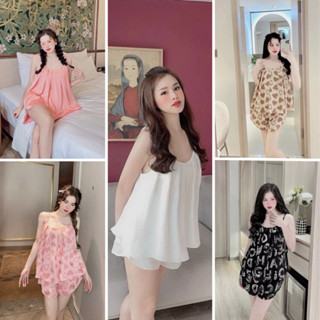 Đồ Bộ Nữ 2 Dây Áo Cổ Dập Ly Cực Mát Và Dễ Thương Mặc Tại Nhà Đồ Ngủ Xinh Cute Siêu Rẻ Bộ Đồ 2 Dây Mặc Nhà Tiểu Thư Xinh