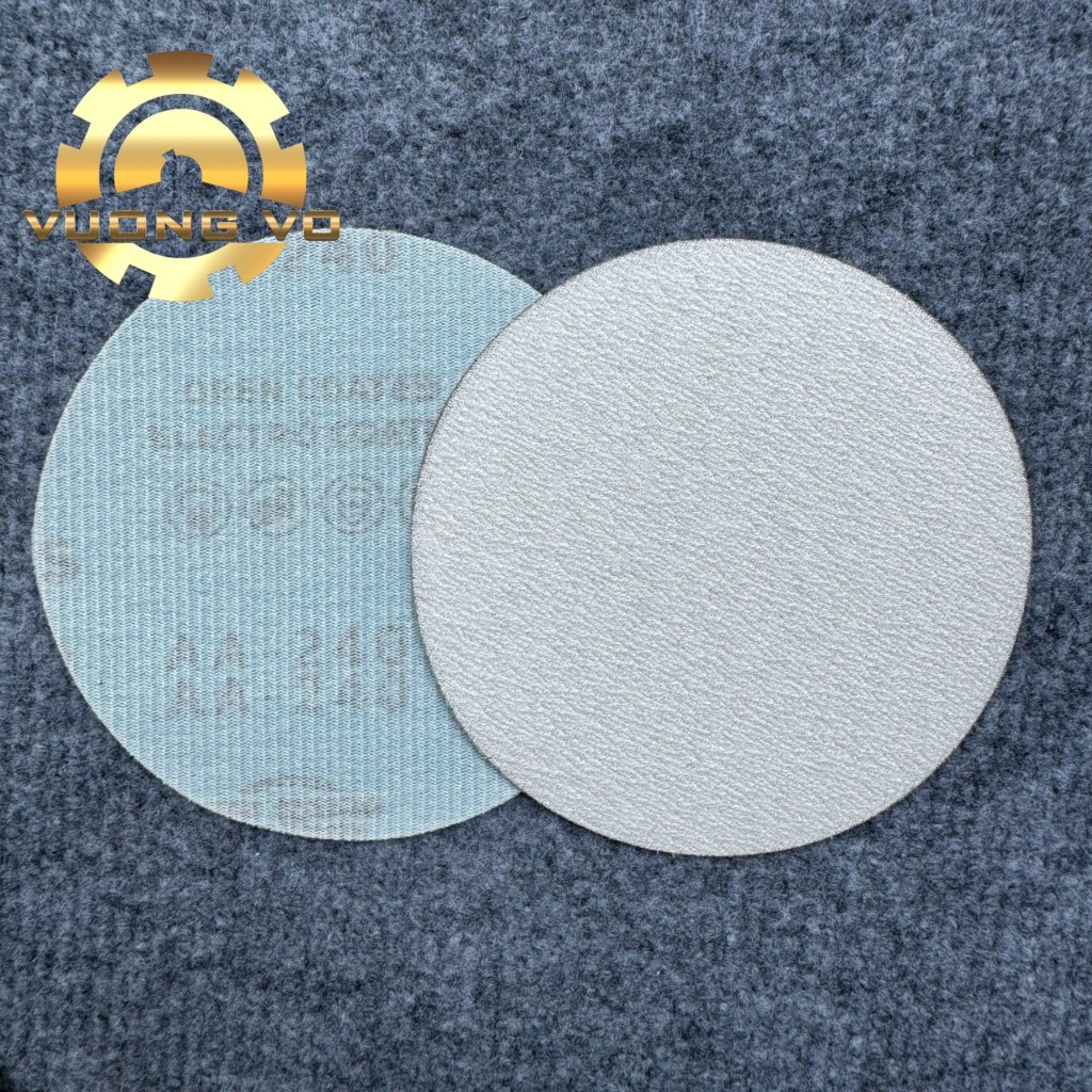 Giấy nhám tròn đế lông-nhám tròn hạt aluminum oxide màu trắng kích thước 4" (98mm) (Giá đã có VAT)