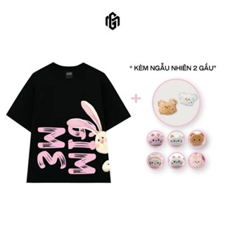 [Kèm Cham Gấu] Áo Thun Gimme - Oversize Thỏ - Kèm Gấu - Premium Cotton Sợi Đôi 250gsm 2 Chiều - GMT56