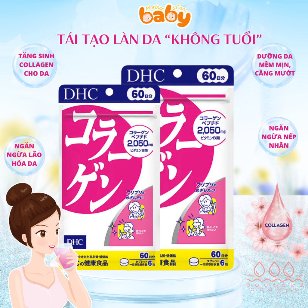 Viên Uống Collagen DHC 60 Ngày 360 Viên Giúp Làm Đẹp Da, Chống Lão Hóa, Ngăn Ngừa Nếp Nhăn