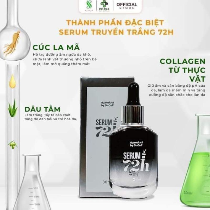 serum cấp ẩm, dưỡng trắng da 72h (drcell)