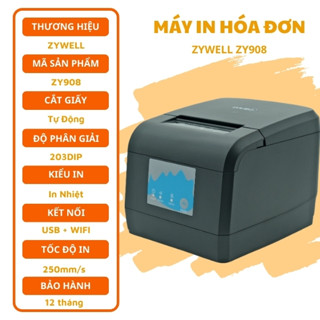 [Zywell ZY908] Máy in hóa đơn Wifi Zywell Zy908 Khổ K80 in bill thanh toán ĐIỆN THOẠI không dây