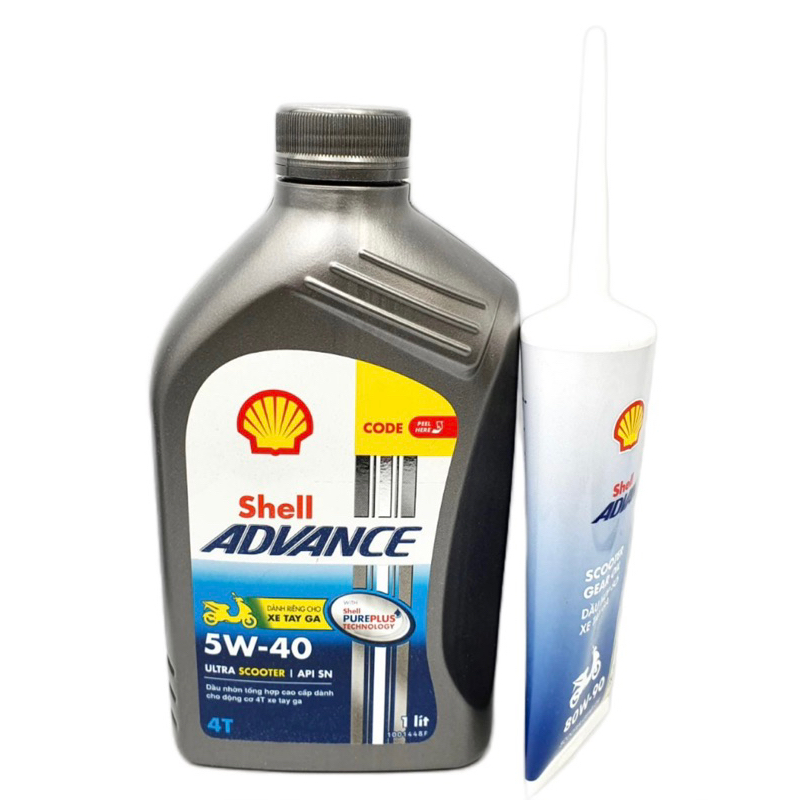 ( Trùm sỉ)Nhớt Shell Advance Ultra Scooter 5W40 1L và Dầu hộp số shell