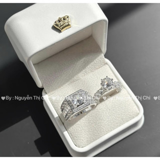 Nhẫn đôi Bạc ta - Nhẫn đôi nam nữ hottrend Kèm hộp ( Tặng kèm nước rửa sáng bạc tại nhà )