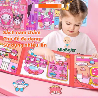 Đồ Chơi Sách Nam Châm Kuromi Thay Trang Phục Kuromi, Cinnamoroll, Melody, Kitty size To 18cm Bìa Cứng Dày Đẹp Cho Bé