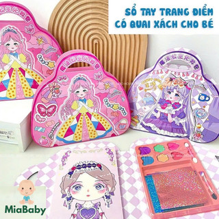 Sổ tay trang điểm dạng quai xách Make up manual đồ chơi tranh tô vẽ cắt dán học trang điểm cho bé Miababy
