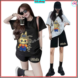 (QUÀ LÀ GÓI_DẦU_GỘI TỪ SHOP CHUYÊN) Set Đồ In Họa Tiết Hot LABUBU, Chất Liệu thun mè lỗ Thoáng Mát, Rộng Rãi Cực Đẹp - g