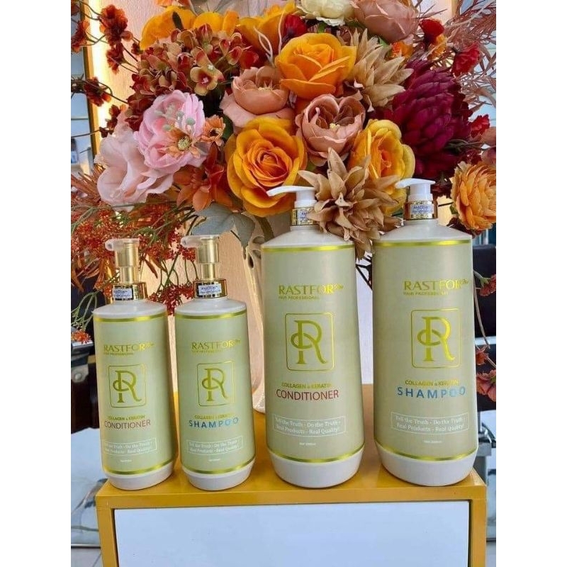 cặp gội xả cao cấp rastfor collagen vàng hương nước hoa sang mạnh ,lưu hương 72 tiếng, phục hồi tóc 
