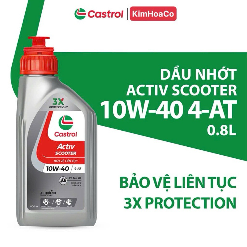 (chính hãng) Nhớt Castrol xe tay ga Castrol Activ Scooter bảo vệ liên tục 10W-40