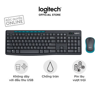 Combo chuột phím không dây Logitech MK275 - Phím media & viền chuột nổi bật, 1 đầu USB