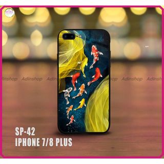 Ốp lưng kính IPhone 7 plus/ 8 plus hình cá koi đẹp
