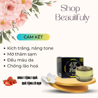  Kem dưỡng trắng da mặt 4K Plus 5X dưỡng trắng da nâng từ 2-4 tone đều màu mờ thâm sạm phục hồi chống lão hoá. 