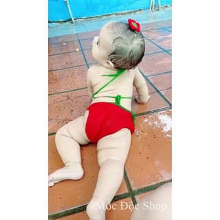 Bikini len handmade bé gái - Dâu tây | chụp ảnh thôi nôi, đi biển, quà tặng ý nghĩa