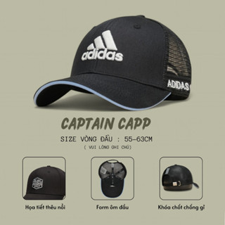 Mũ lưỡi trai Adidas, nón adidas đen mix trắng, nón kết thời trang nam cao cấp