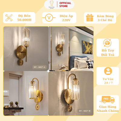 Đèn Gắn Tường Energy Green Lighting DT-6027 - Trang Trí Phòng Khách, Phòng Ngủ - Tặng Kèm Bóng LED 3 Chế Độ
