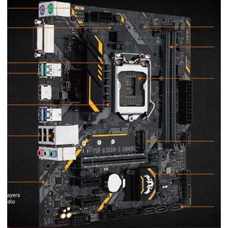 FE chặn main  ASUS TUF B360M-E GAMING (Mainboard IO Shield: 319)