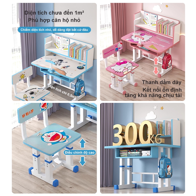 bàn học cho bé có thể nâng lên Trẻ Em Bàn Học Màu Xanh Hồng Có Ngăn Kéo Bàn Viết Học Sinh Tablelf | BigBuy360 - bigbuy360.vn