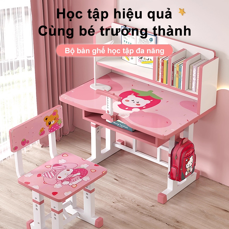 bàn học cho bé có thể nâng lên Trẻ Em Bàn Học Màu Xanh Hồng Có Ngăn Kéo Bàn Viết Học Sinh Tablelf | BigBuy360 - bigbuy360.vn