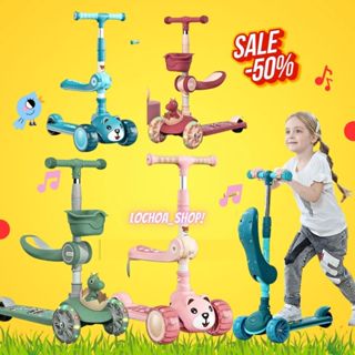 ⭐️[𝑴𝒊𝒆̂̃𝒏 𝑺𝒊́𝒑]XE TRƯỢT SCOTTER KIÊM XE CHÒI CHÂN PHÁT NHẠC CÓ GHẾ NGỒI CHO BÉ