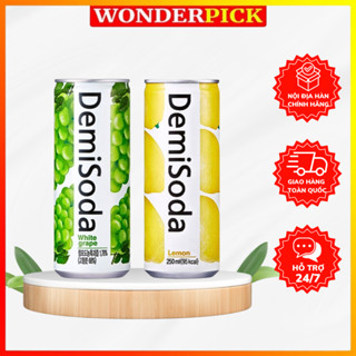 Nước ngọt trái cây DemiSoda Hàn Quốc lon 250ml - Vị Nho xanh/ Vị Chanh