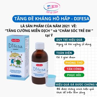 Siro tăng đề kháng hô hấp Buona Difesa, vị ngọt thanh mật ong, dễ uống - lọ 150ml
