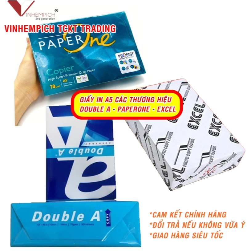 Giấy A5 Double A và các loại giấy in photocopy khác